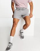 Asos Design Oversized Jersey Shorts In Shorter Length In Gray Heather-grey