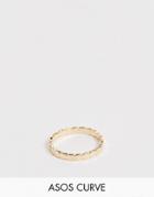 Asos Design Curve Pinky Ring In Disc Design In Gold Tone - Gold
