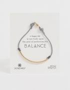 Dogeared Balance Tube Pebble Leather Bracelet - Gray