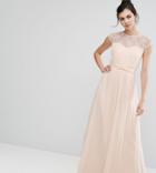 Little Mistress Tall Maxi Dress With Lace Insert - Pink