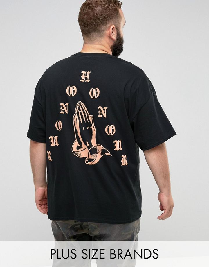 Hnr Ldn Plus Pray Print T-shirt - Black