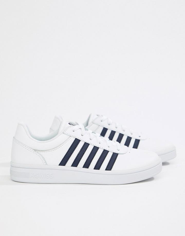 K Swiss Court Cheswick Sneaker In White And Navy - White