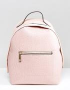 Yoki Croc Effect Backpack With Monochrome Strap - Pink