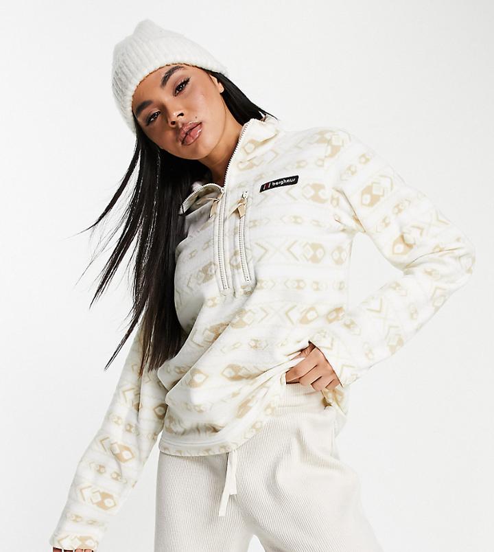 Berghaus Prism Printed Trango Patterned Fleece In Light Beige Exclusive To Asos-neutral