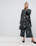 Asos Soft Tailored Culottes In Ornate Print-multi
