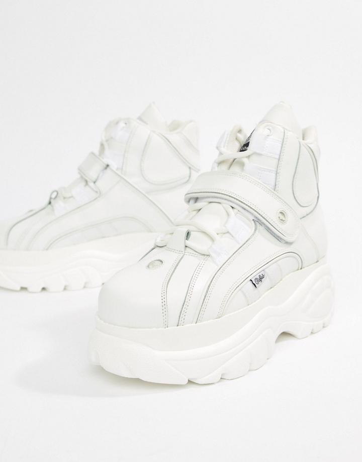 Buffalo Classic Hi Top Chunky Sole Sneakers In White - White