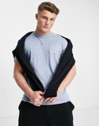 Brave Soul Pocket T-shirt In Steel Blue