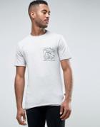 Only & Sons T-shirt With Contrast Print Pocket And Raw Hem - Gray