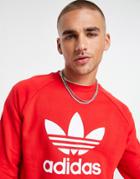 Adidas Originals Adicolor Large Logo Sweatshirt In Red