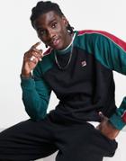 Fila Colour Blocked Sweatshirt In Black & Green