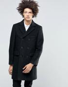 Feraud Premium Boiled Wool Overcoat - Black