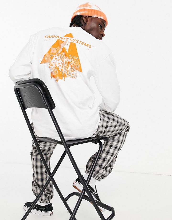 Carhartt Wip Pyramid Long Sleeve Top In White