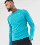 Asics Lite Long Sleeve Top In Blue - Blue