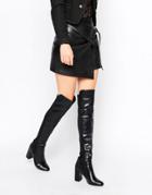 Public Desire Alona Heeled Over The Knee Boots - Black