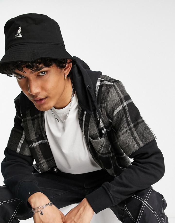 Kangol Washed Bucket Hat In Black