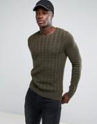 Tommy Hilfiger Denim Cable Sweater In Green - Green