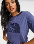 The North Face Half Dome Cropped T-shirt In Navy