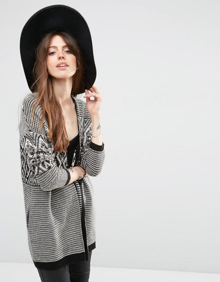 See U Soon Longline Cardigan In Festival Print