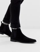 Asos Design Chelsea Boots In Black Faux Suede