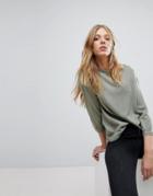 Brave Soul Balloony Crew Neck Sweater - Green