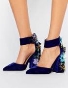 Asos Popstar Embellished Heels - Blue