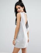 Asos Sleeveless T-shirt Dress With V Back - Gray