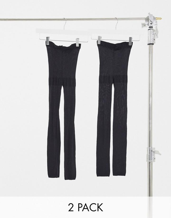 Lindex 2-pack Recycled 40 Denier Leggings-black