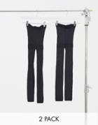 Lindex 2-pack Recycled 40 Denier Leggings-black