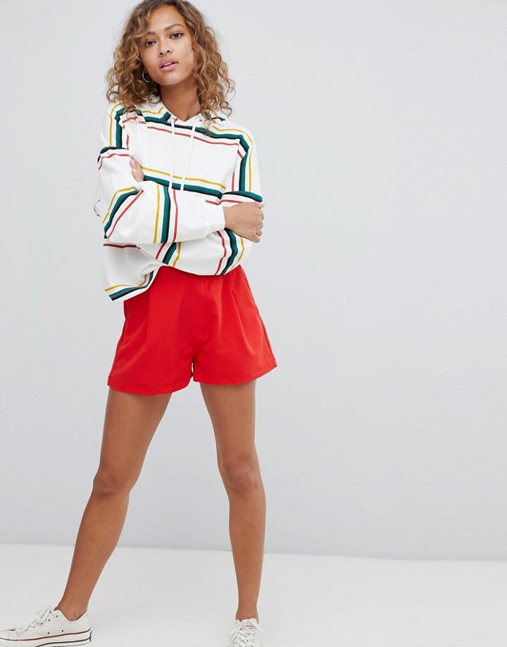 Pull & Bear Tailored Shorts In Red - Red