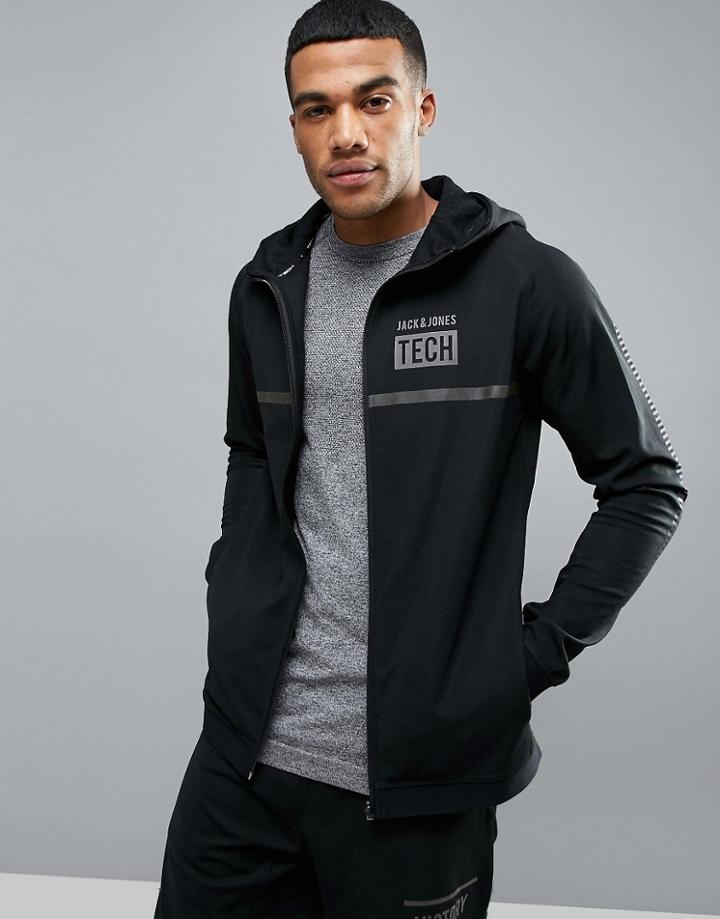 Jack & Jones Tech Running Sweatshirt With Print - Black