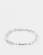 Wftw Textured Chunky Figaro Chain Bracelet In Silver
