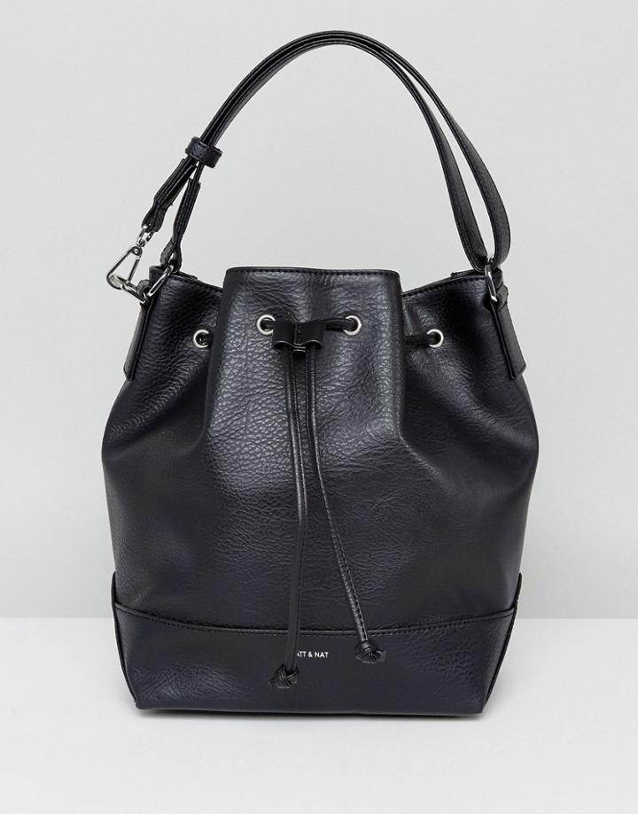 Matt & Nat Drawstring Shoulder Bag In Black - Black