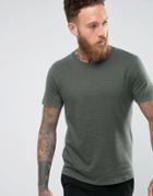 Selected Homme T-shirt With Curved Back Hem - Green