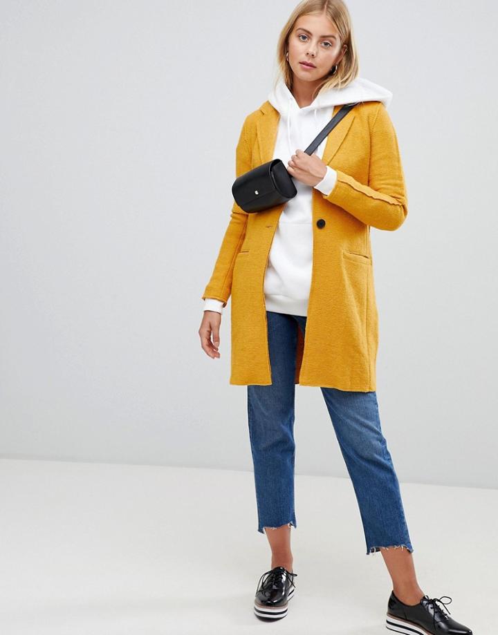 Only Ella Wool Blend Slim Coat - Gray