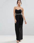 Little Mistress Cut Out Bandeau Maxi Dress - Black