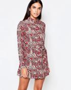 Rare Long Sleeve Paisley Shirt Dress - Multi