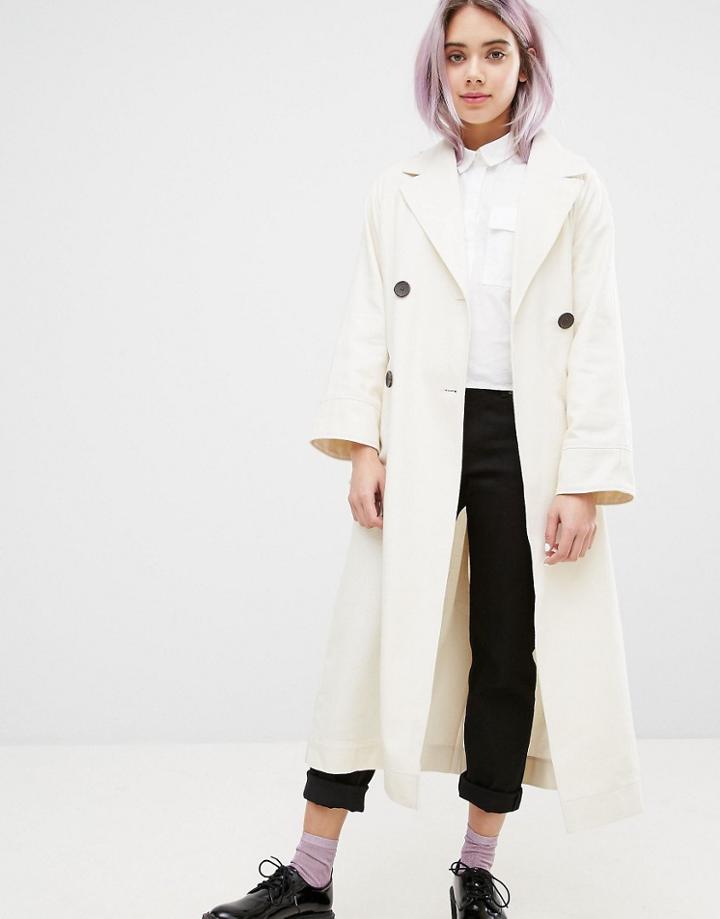 Monki Classic Trench - White