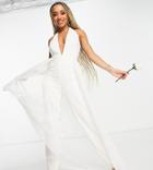 Starlet Bridal Fitted Jumpsuit With Detachable Tulle Skirt In Ivory-white