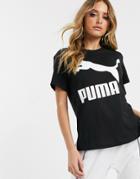 Puma Classics Large Logo T-shirt In Black
