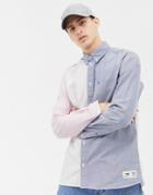 Tommy Jeans Relaxed Fit Color Block Shirt In Pink/white/blue - Multi