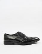 Asos Design Brogue Shoes In Polished Black Leather
