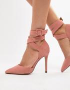Qupid Pointed High Heels-pink
