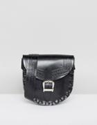 Park Lane Leather Waist Bag With Adjustable Strap - Black