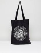 Asos Tote Bag With Kyoto Print In Black - Black