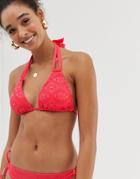 Dorina Crochet Halter Bikini Top - Orange