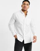 Selected Homme Oxford Shirt In White-black