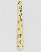 Asos Yellow Tie In Floral Design - Yellow