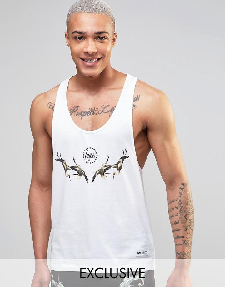 Hype Tank With Souvenir Print - White