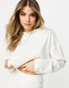 Missguided Co-ord Cropped Hoodie In Ivory-white