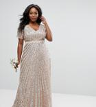 Maya Plus Sequin All Over Maxi Dress - Gray